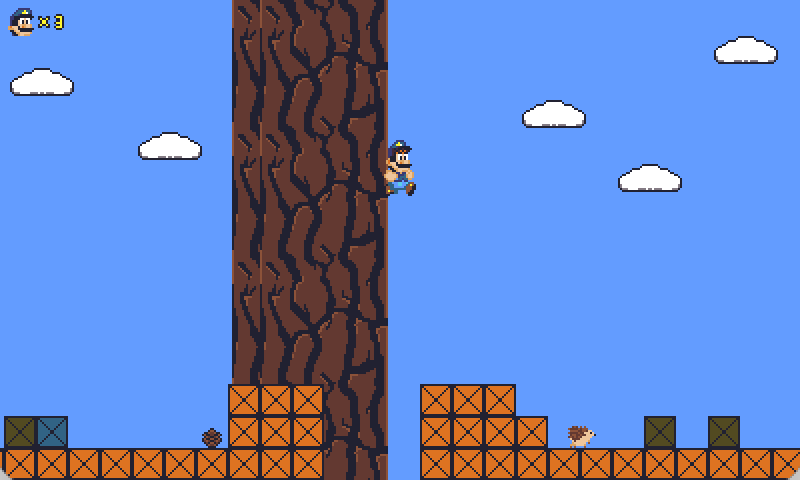Screenshot of the Tangy Platformer example running in the desktop runtime